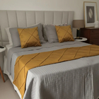 Peseira Drapeada Veludo Luxo 2,90x0,50m Dupla Face cama King