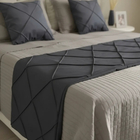 Peseira Drapeada Veludo Luxo 2,90x0,50m Dupla Face cama King