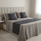 Peseira Drapeada Veludo Luxo 2,90x0,50m Dupla Face cama King