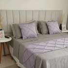 Peseira Drapeada Veludo Luxo 2,90x0,50m Dupla Face cama King