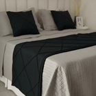 Peseira Drapeada Veludo Luxo 2,90x0,50m Dupla Face cama King