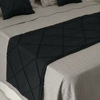 Peseira Drapeada Veludo Luxo 2,90x0,50m Dupla Face cama King