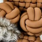 Peseira Trançada Nó Escandinavo 1,80x50m Solteiro  Cinza