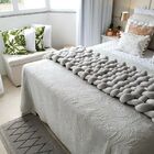 Peseira Trançada Nó Escandinavo 2,25x50 Casal  Cinza Mescla C