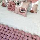 Peseira Trançada Nó Escandinavo 2,25x50 Casal  Rosa Antigo