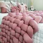 Peseira Trançada Nó Escandinavo 2,25x50 Casal  Rosa Antigo