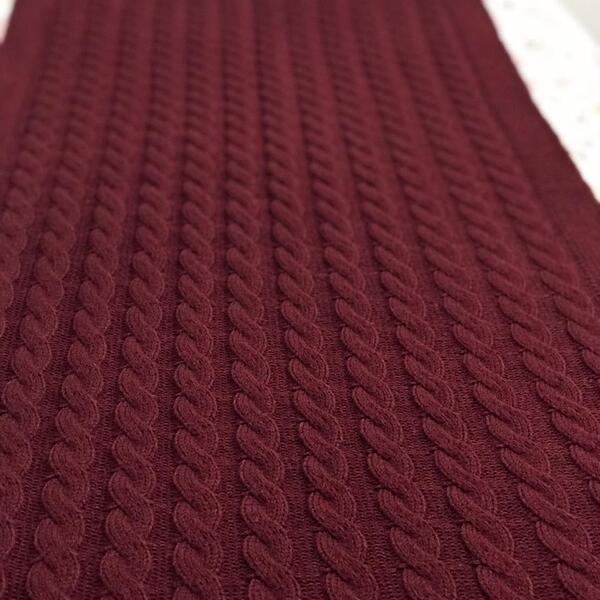 Peseira Tricot Clássico Bordô Borgonha C 1,80x60 Paloma Home