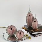 Peso De Papel De Murano Jr Glass - Esfera Bola Rosa Grande