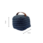 Peso de Porta Quadrado Jacquard Azul 12x12cm 1,1Kg