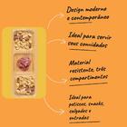 Petisqueira 3 Divisórias Bandeja De Bambu Plasvale 25,5x10cm