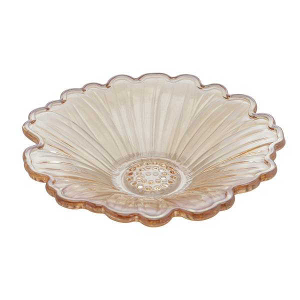 Petisqueira  Margarida Vidro Ambar Metalizado Lyor 16cm