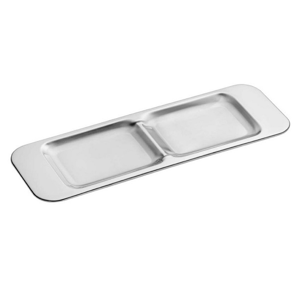 Petisqueira Aço Inox 32 Cm Elegance 2 Divisorias Forma 800109e