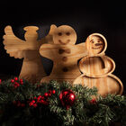 Petisqueira Boneco De Neve Em Madeira Pinus 30cm X 22cm X 1 6