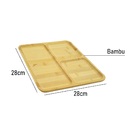 Petisqueira Com 3 Divisões De Bambu 28x28 Cm Gamela Yoi