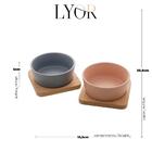 Petisqueira Com Bandeja Lyor De Ceramica Natural 10cm X 10cm