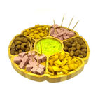 Petisqueira De Bambu redonda 7 Divisórias Modelo Flor 24cm Tr