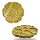 Petisqueira De Bambu redonda 7 Divisórias Modelo Flor 24cm Tr