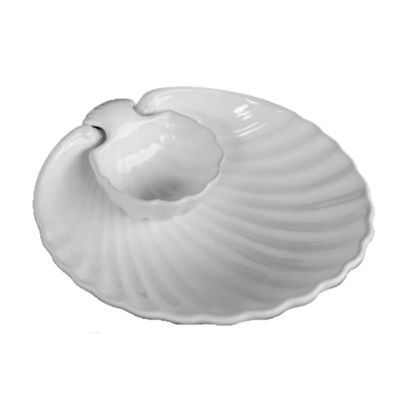 Petisqueira De Cerâmica La Faenza Branco 2 Peças