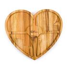 Petisqueira De Coração Madeira Com 4 Divisórias 30 Cm Tecawood