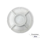 Petisqueira De Frios Redonda Com 5 Divisórias Queijo E Doce C