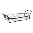 Petisqueira Dupla Wolff Italy Preto De Vidro 24cm X 10cm