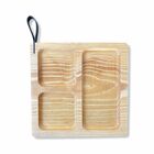 Petisqueira Em Madeira Quadrada Para Frios Com 3 Divisões