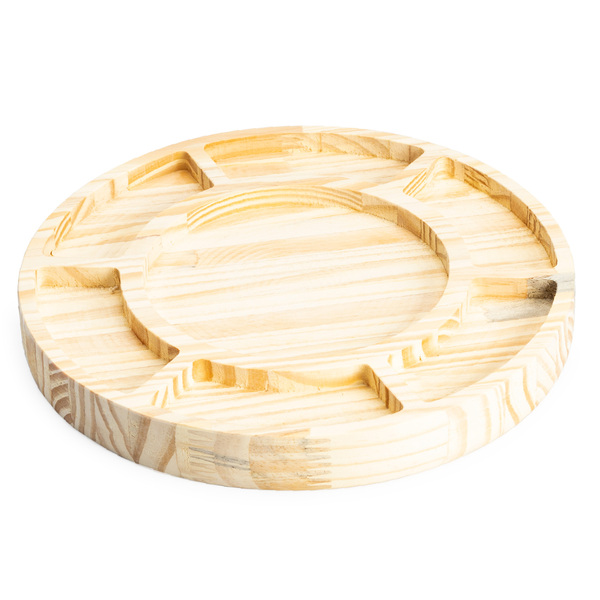 Petisqueira Grande Madeira Pinus Tábua Frios Redonda 31 Cm