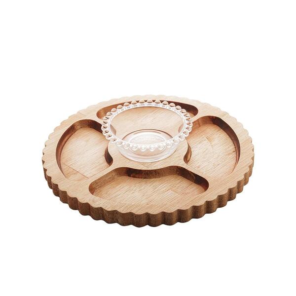 Petisqueira Madeira Com Bowl Woodart Liptus 35x6cm