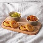 Petisqueira Madeira Com Bowls Woodart Liptus 30x18cm Cinza