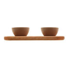 Petisqueira Madeira Com Bowls Woodart Liptus 30x18cm Cinza