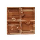 Petisqueira Madeira Teca C/4 Divisórias 30x30x2cm