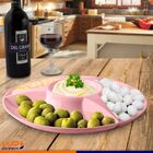 Petisqueira Para Servir Petiscos Molhos E Fondues - Rosa Claro