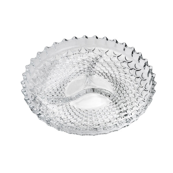 Petisqueira Pineapple De Cristal Com 3 Divisórias 22 5cm 7405