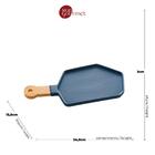 Petisqueira Porcelana C/cabo Bambu Azul Matt 35x16x2cm