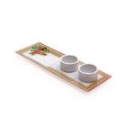 Petisqueira Retangular Com 3 Divisões Decorglass 39 5x13x5 5cm