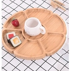 Petisqueira Tábua De Bambú Travessa De Petisco Redonda 30 Cm