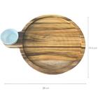 Petisqueira Tábua Teca 23cm Servir Com Cabo E Ramekin 30ml R