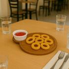 Petisqueira Tábua Teca 23cm Servir Com Cabo E Ramekin 30ml R