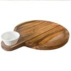 Petisqueira Tábua Teca 23cm Servir Com Cabo E Ramekin 30ml R