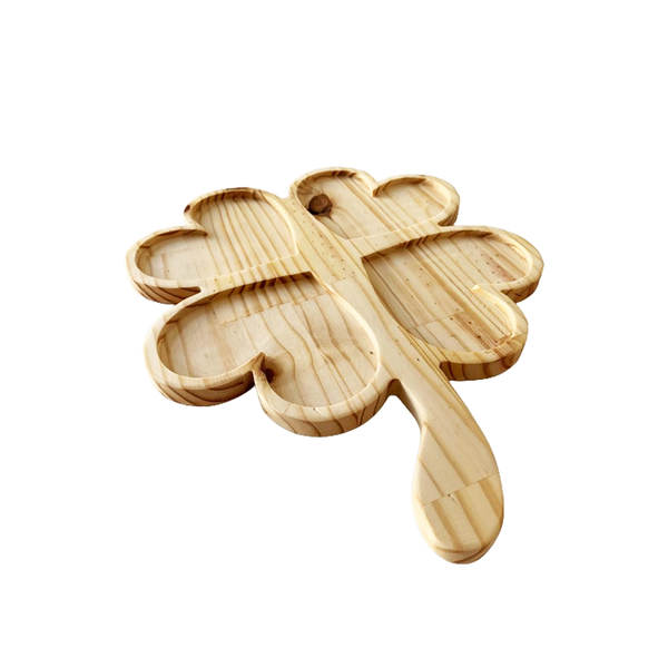 Petisqueira Trevo Madeira Pinus Para Petiscos Frios E Aperiti