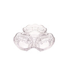 Petisqueira Vidro Decoração Petiscos 3 Divisórias Redondo