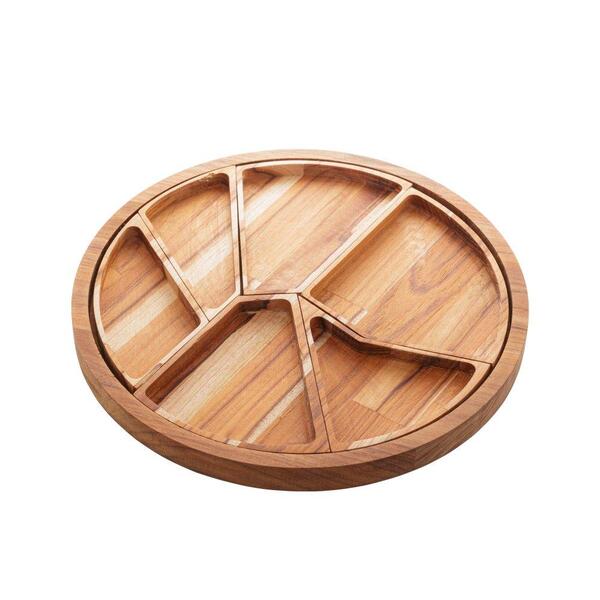 Petisqueira Woodart Teca De Madeira Natural 33cm X 2cm