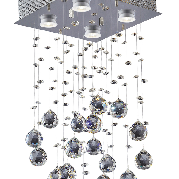 Pf. Brilhante Base Quadrada  Luzes Gu10 -  -aço Inox 25 X 25