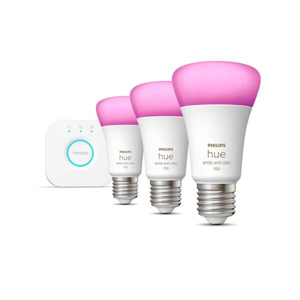 Philips Hue white and color 3個セット Philips Hue Kit Casa Inteligente 3 Lâmpadas E27+bridge 127v