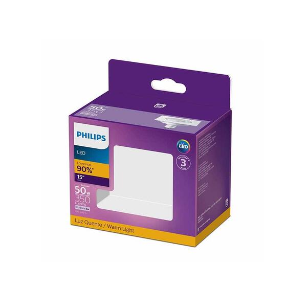 Philips Spot Gu10 Led De Embutir Quadrado Bivolt Amarela 5w