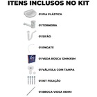 Pia Banheiro 8l + Torneira Branca + Sifão Sanfonado + Engate