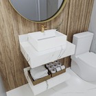 Pia Banheiro Porcelanato 60cm Sem Cuba + Prateleira Branco