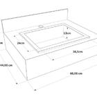 Pia Banheiro Porcelanato Bancada 60cm Preto Cuba Esculpida