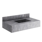 Pia Banheiro Porcelanato Bancada 80cm Cinza Cuba Esculpida