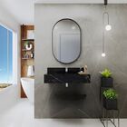 Pia Banheiro Porcelanato Bancada 80cm Preto Cuba Esculpida